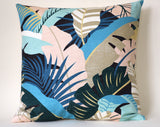 Tropical Pillow Cover / INDOOR Tommy Bahama Banana Leaf / Retro 1980's Style Pillow 18x18 20x20 22x22 Custom 13x20 14x22 14x26 14x30 Lumbar - Annabel Bleu