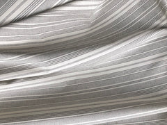 Grey Cream Stitched Fabric by the yard / Home Decor Fabric / Ticking  Upholstery Material / Grey Stripe Fabric / Light Upholstery Fabric