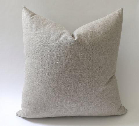 Natural Flax Linen Throw pillow cover / Light Beige Grey pillow / Farmhouse Pillow / Greige linen pillow / Oatmeal linen pillow Cover - Annabel Bleu