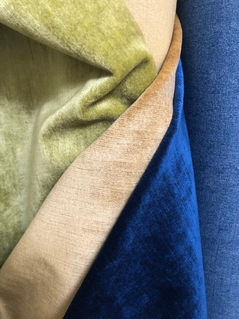 Teal Chartreuse Velvet Upholstery Fabric Modern Velvet Stripe