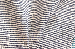 Navy Hemp Hmong Fabric / Home Decor Fabric / Navy Upholstery / Upholstery Ticking Stripe / Heavyweight Upholstery