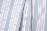 Aqua Ticking Linen Fabric / Stripe Linen Upholstery / Drapery Fabric / Woven Aqua Fabric / Light Blue Cream Linen by the yard - Annabel Bleu