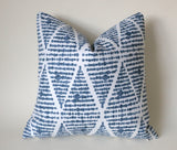 Indigo Collection: Blue Outdoor Pillow cover / ANY SIZE Outdoor Cushion / 20x20 Outdoor Pillow Cover / Outdoor Cushion Cover - Annabel Bleu