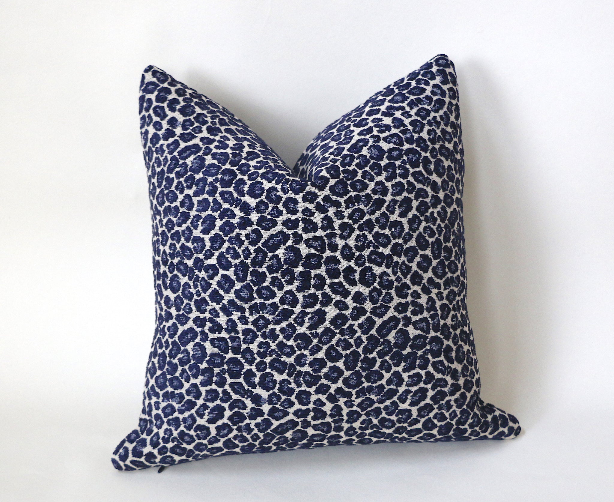 Grey Chenille Leopard Pillow Indigo Animal Print Cushion 20x20 Cheetah Pillow or Other Sizes Velvet Leopard Pillow Cover Annabel Bleu