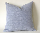 Farmhouse Pillow Cover 20x20 / Ticking Stripe 20x20 / Solid Blue 20x20 / Chambray Blue Pillow / Solid pillow 20x20 / Light Blue 20x20 - Annabel Bleu