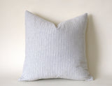 Navy Pinstripe Pillow Cover / Farmhouse Pillows / Soft Textured Vintage Washed Cotton / Cotton Ticking Pillow Case / Striped Cushion - Annabel Bleu