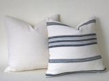 SALE Mudcloth Style Throw Pillow Cover / Black Stripe Cream Pillow Cover - Annabel Bleu
