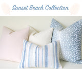 Blue Stripe Pillow 14x36 / Sunset Beach Collection / Throw Pillow 14x36 / Large Lumbar Pillowcase 14x36 / Blue 14x36 Pillow Cover - Annabel Bleu