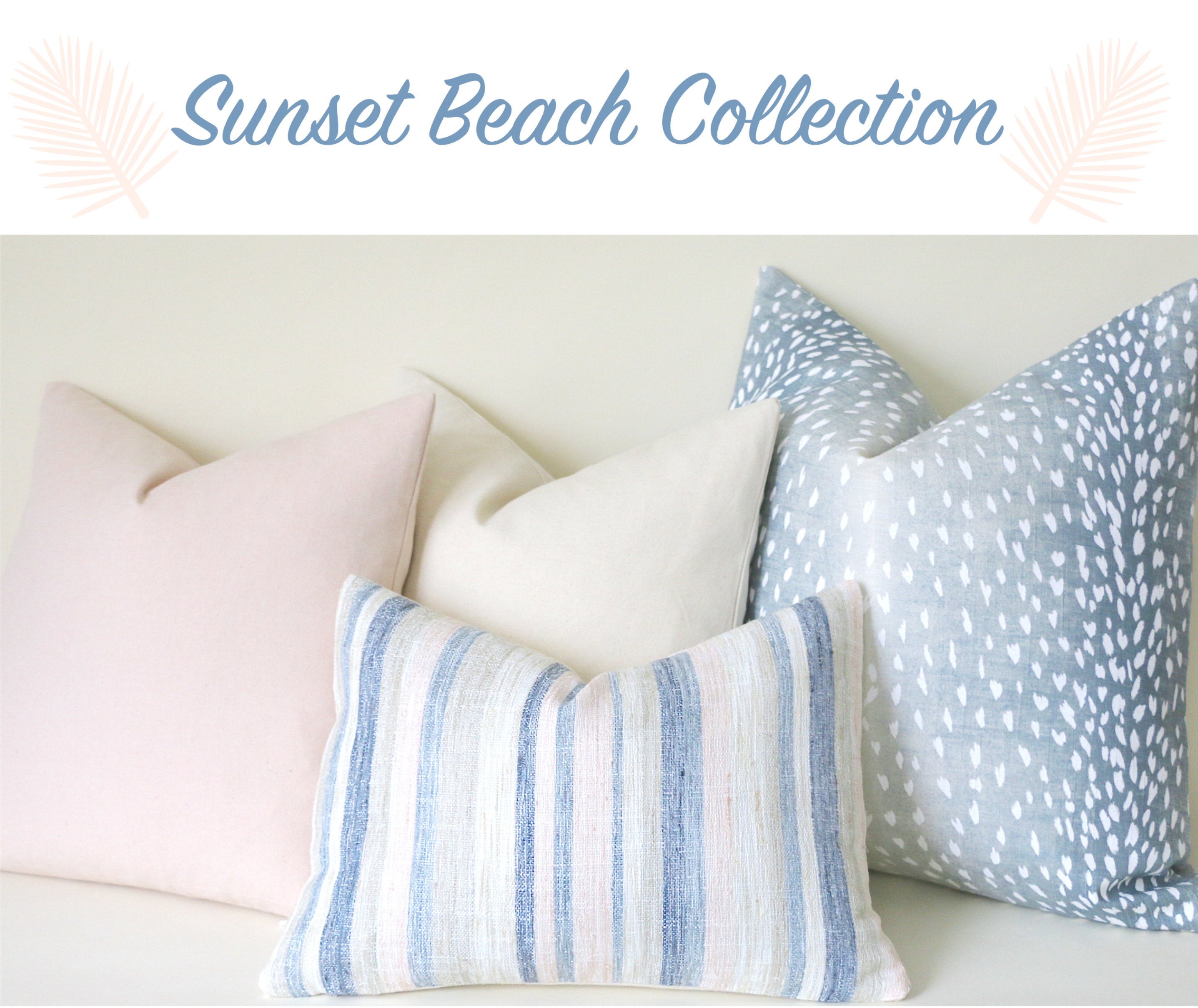 Sunset Beach Collection: Coordinated Pillow Covers in Blush