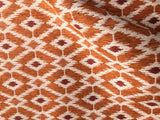 Orange Ikat Fabric / Orange Upholstery Fabric by the Yard / Ikat Home Decor Fabric / Orange Woven Upholstery / Ikat Upholstery - Annabel Bleu