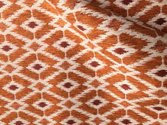 Orange Ikat Fabric / Orange Upholstery Fabric by the Yard / Ikat Home Decor Fabric / Orange Woven Upholstery / Ikat Upholstery