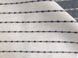 Jute Striped Performance Fabric Collection / Blue Upholstery Fabric by the Yard / Beige Home Decor Fabric / Indigo Upholstery - Annabel Bleu