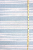 Aqua Ticking Linen Fabric / Stripe Linen Upholstery / Drapery Fabric / Woven Aqua Fabric / Light Blue Cream Linen by the yard - Annabel Bleu