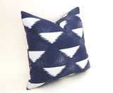 Indigo Pillow 18x18 / 18x18 Boho Pillow / 18x18 Southwestern / 18x18 Tribal Pillow / 18x18 Boho Decor / Throw Pillow 18x18 / Linen 18x18 - Annabel Bleu