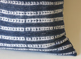 Indigo Mudcloth Pillow 22x22 / 22x22 Southwestern pillow / 22x22 Tribal Pillow / 22x22 Boho Throw Pillow / 22x22 Pillow: Performance Fabric - Annabel Bleu
