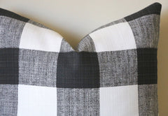 Black 12x18 Outdoor Pillow / 12x18 Buffalo Check Pillow cover / 12x18 Black Patio Pillow / 12x18 Farmhouse Pillow Cover / Outdoor 12x18