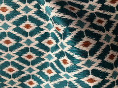 Teal Ikat Fabric / Turquoise Upholstery Fabric by the Yard / Ikat Home Decor Fabric / Turquoise Woven Upholstery / Ikat Upholstery