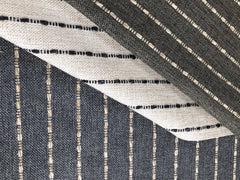 Jute Striped Performance Fabric Collection / Blue Upholstery Fabric by the Yard / Beige Home Decor Fabric / Indigo Upholstery