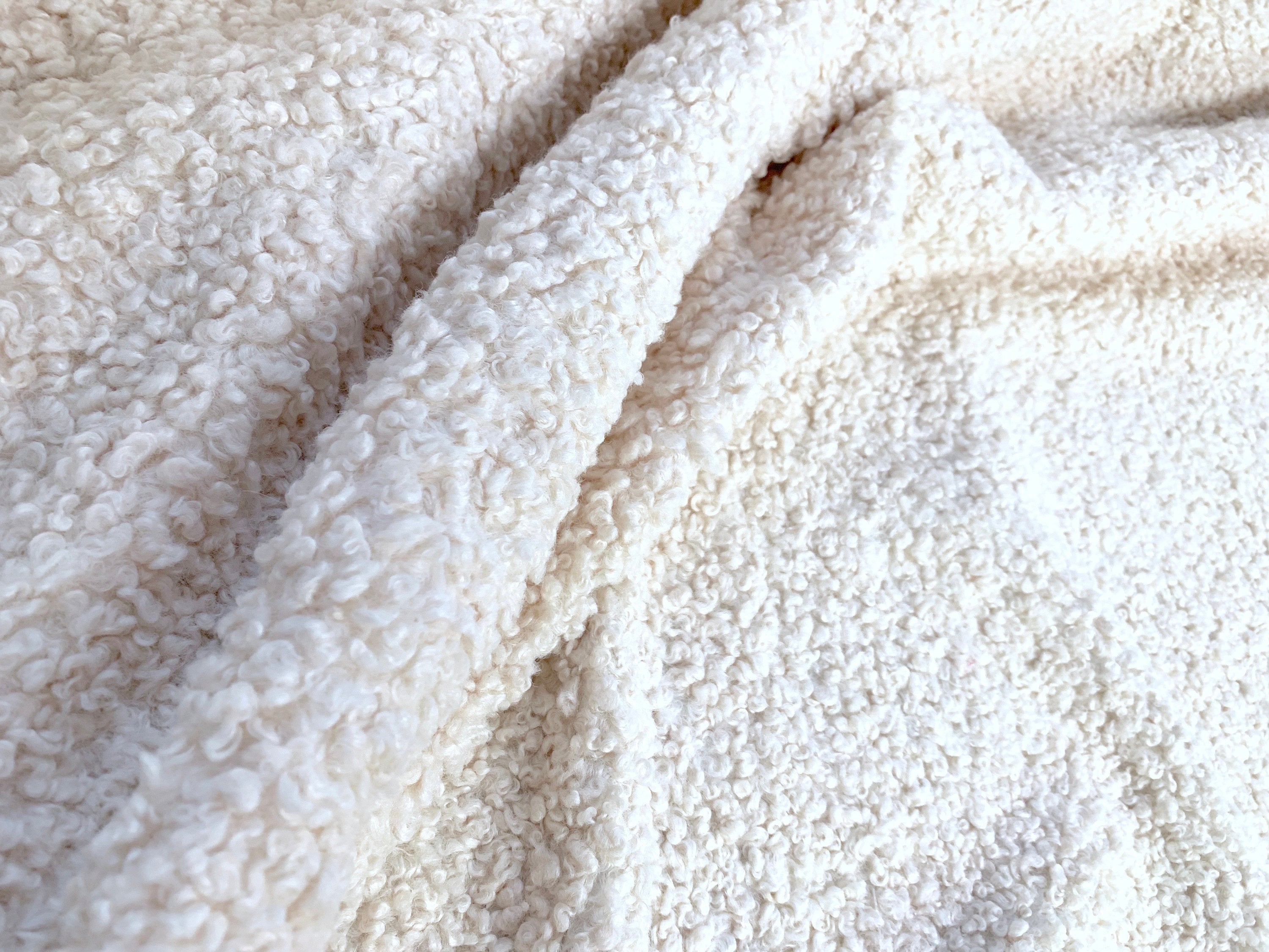 Off White Faux Fur Plush Fabric by the Yard 