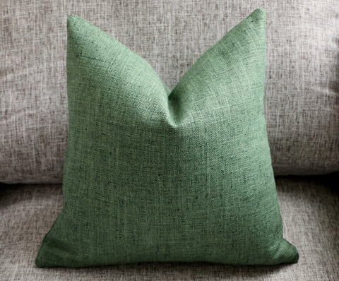 10 Sizes Available: One Solid Green Pillow Cover / Faux Silk - Annabel Bleu