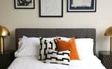 Cream Black Pillow / Embroidered Cushion Cover / ZIPPER Pillow Cover / African Pillow / Geometric Modern Pillow Cover - Annabel Bleu