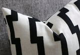 African Pillow 18x18 / Embroidered Pillow Cover 18x18 / Modern Pillow Cover 18x18 / Black Kuba Pillow 18x18 / Geometric 18x18 Pillow Cover - Annabel Bleu