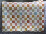 Patchwork 18x18 Pillow Cover / 18x18 Pink pillow cover / Orange 18 x 18 pillow / Aqua 18x18 Cushion Cover / 18x18 Cream Raw Silk Pillowcase - Annabel Bleu