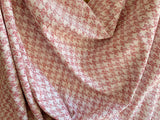 Raspberry Houndstooth Fabric / Fuchsia Pink Upholstery / Heavy Weight Fabric / Woven Pink Orange White Fabric / Upholstery by the yard - Annabel Bleu