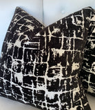 Black Velvet Cushion Cover / Abstract Velvet Pillow / Luxury Silver Pillow Cover / Hollywood Regency Pillow Cover - Annabel Bleu
