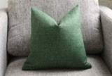 10 Sizes Available: One Solid Green Pillow Cover / Faux Silk - Annabel Bleu