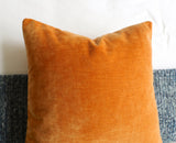 Orange Velvet Pillow / Apricot Velvet Cushion Cover / Pink Velvet Pillow Cover / Solid Orange Pillow / Orange Pillow Cover - Annabel Bleu