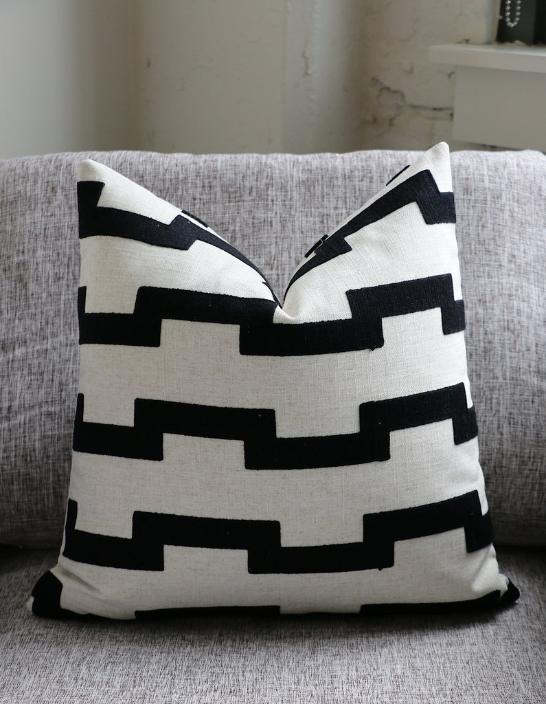 Black and White Geometric Pillow