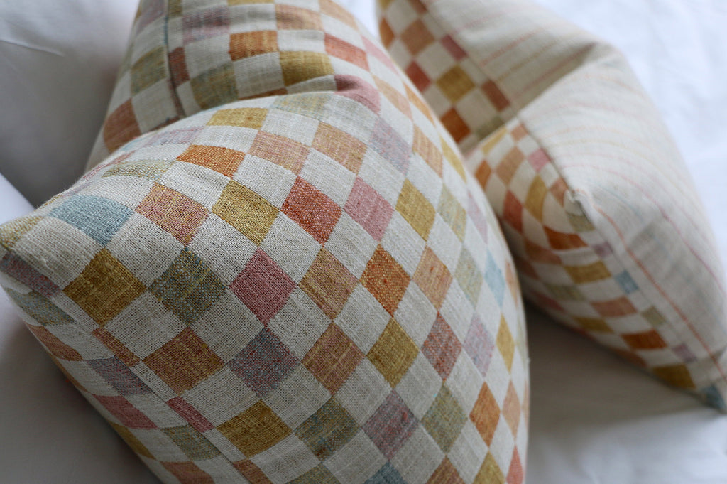 Patchwork 18x18 Pillow Cover / 18x18 Pink pillow cover / Orange 18
