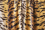 Ombré Tiger Velvet Upholstery Fabric by the yard / Gold Orange Velvet Home Fabric / High End Upholstery Velvet / Vintage Cotton Velvet - Annabel Bleu