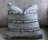 Folk Art Collection / Woven Blue Cushion Cover / 18x18 Blue Pillow & Other Sizes / Fringed Couch Pillow 20x20 / Blue Ombré Pillow Cover 24x24 - Annabel Bleu