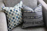 Folk Art Collection / Woven Blue Cushion Cover / 18x18 Blue Pillow & Other Sizes / Fringed Couch Pillow 20x20 / Blue Ombré Pillow Cover 24x24 - Annabel Bleu