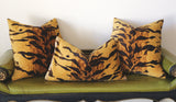 Velvet Tiger Cushion Cover / Velvet Leopard Pillow / Animal Print Pillow Cover / Jamil Natural Pillow / Beverly Hills Hotel Pillow - Annabel Bleu