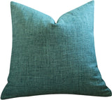 TROPIQUE Collection / Woven Green Blue Cushion Cover / 22x22 Blue Green Pillow & Other Sizes / Green Couch Pillow / Tropical Pillow - Annabel Bleu