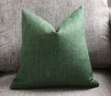 Woven Dark Green Pillow Cover - Annabel Bleu