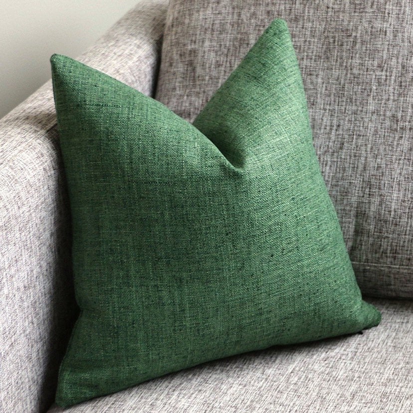 Annabel Bleu - Woven Dark Green Pillow Cover (20x20)