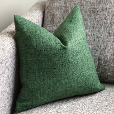 Woven Dark Green Pillow Cover - Annabel Bleu