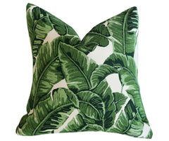 Sunbrella Banana Leaf Outdoor Pillow Cover / 26x26 & 9 Other sizes Outdoor Large Cushion / Dark Green Patio Pillow cover