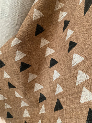 Mudcloth Upholstery Fabric by the yard / Home Decor Fabric / Rust Upholstery Fabric / Heavy weight fabric / Cream Black Mudcloth Fabric - Annabel Bleu