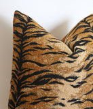 Tigre Pillow Cover / Animal Chenille Tigre Pillow / Hollywood Regency Pillow cover / Beverly Hills Hotel Pillow Cover - Annabel Bleu
