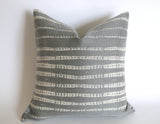 Grey Mudcloth-Style Pillow Cover: Durable Performance Fabric - Annabel Bleu