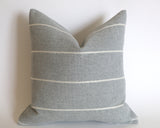 Grey Outdoor Pillow Cover / Stripe Outdoor Pillow cover / Gray Patio Pillow / Porch Pillow Cover / Outdoor 16x16 18x18 20x20 22x22 24x24 - Annabel Bleu
