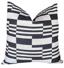 Elton: Chromatic Woven Black and Beige Decorative Pillow Cover