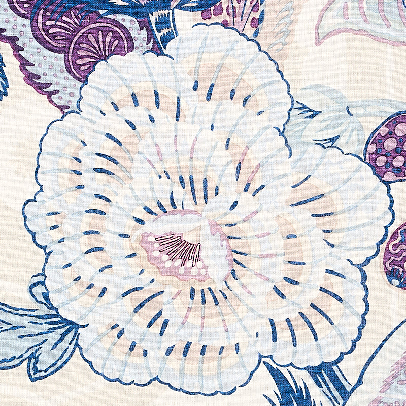 Schumacher Zanzibar Linen Fabric by the yard: Hyacinth | Annabel Bleu