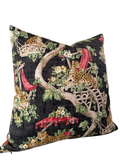 Black Lounging Leopard Pillow Cover: Available in 10 Sizes - Annabel Bleu