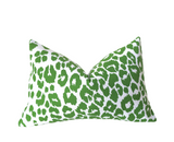 Indoor or Outdoor Iconic Leopard Sky Pillow Cover / Available in 5 colors and 10 sizes / Schumacher Sky Leopard Cushion Cover / Lime Green Pillow Cover / Navy Leopard cushion - Annabel Bleu